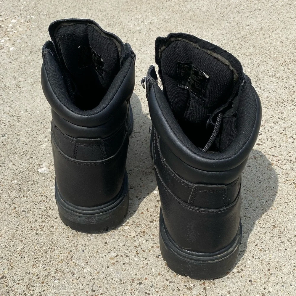 WOLVERINE~#W08167~MEN’S~BLACK~ LEATHER~STEEL TOE BOOTS~SLIP & OIL RESISTANT~G22​
